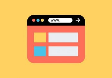 Webbrowser Illustration auf gelbem Hintergrund