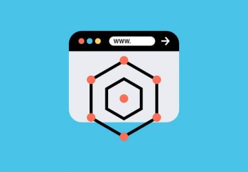 Webbrowser Illustration auf hellblauem Hintergrund