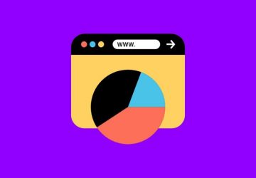 Webbrowser Illustration auf lila Hintergrund