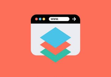 Webbrowser Illustration auf rotem Hintergrund