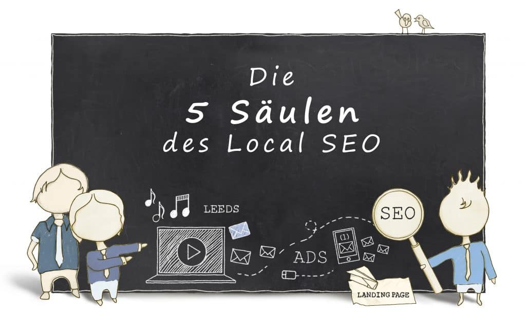 Illustration - die 5 Säulen des Local SEO