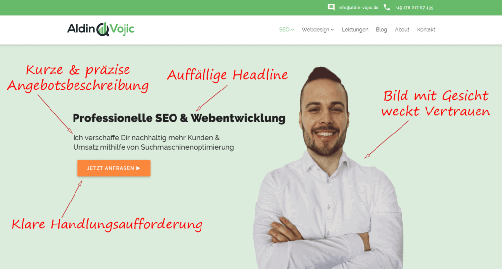 Optmierter Header am Beispiel aldin-vojic.de