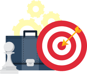 Koffer mit Zielscheibe Illustration Icon