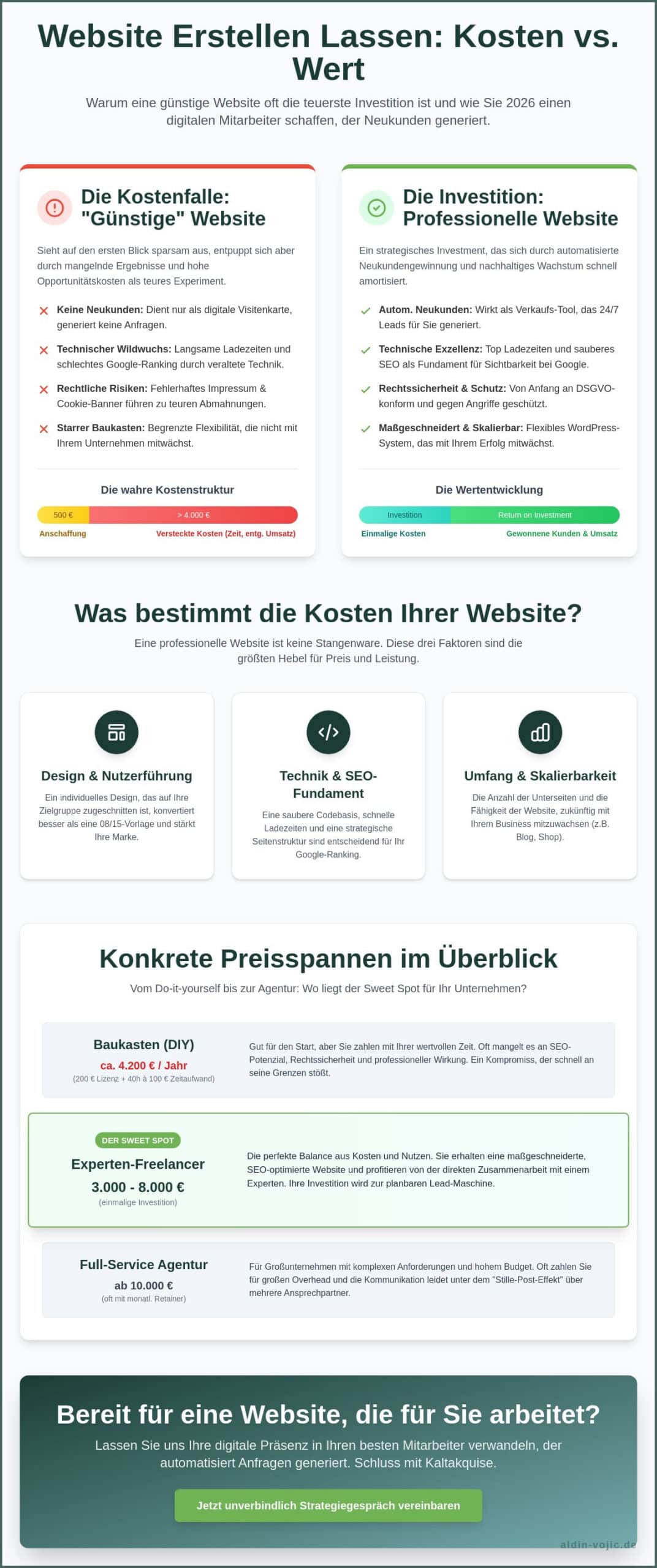 Website erstellen lassen: Was sind die Kosten 2026?